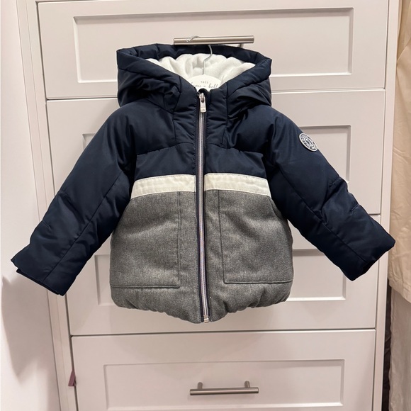 JACADI Baby boy dual fabric down jacket 18 month - Picture 3 of 9